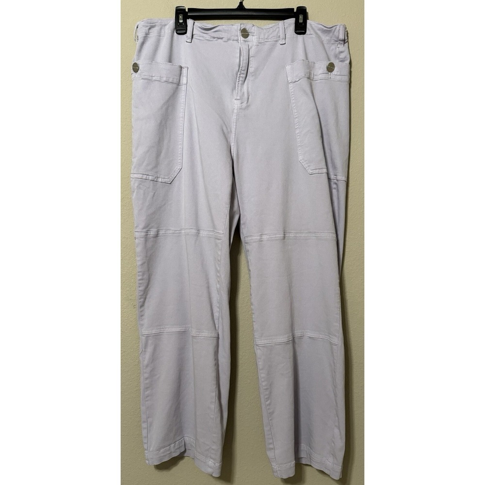 Lola Jeans Womens 36‎ Wide Leg High Rise Cargo Pockets Purple Lavender Sz. 16